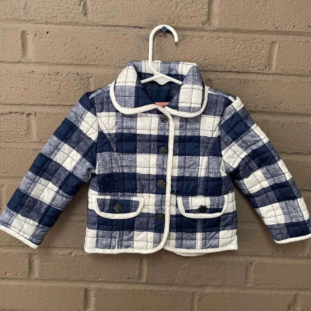 Urban Republic Girls check quilted jacket 12 M